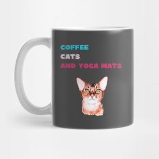 Coffee cats and yoga mats funny yoga and cat drawing Mug